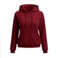 thumbnail image 5 of Nowekniz Fall Women Knit Fleece Hoodie Pullover Sweater, Loose Fit Long Sleeve Drawstring Hooded Sweatshirt with Pockets, Casual Fashion Daily Outfit Top, 5 of 6