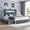 Gary, variant on Hijob Full Size Bed Frame for Boys/Kids with 2-Tier Storage Headboard, Velvet Upholstered Platform Bed with 2 Storage Drawers, Built in Charging Station & LED, Gray