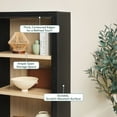 thumbnail image 3 of Walker Edison Modern Wood Open Bookshelf Shelving Unit, Black, 3 of 12