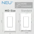 thumbnail image 5 of NEU 1-Gang Mid-Size Decorator Light Switch Outlet Cover Wall Plates, 3" x 4.75", Unbreakable Polycarbonate Thermoplastic, Glossy White, 5 of 5