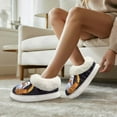 thumbnail image 4 of FUIALDOLG Halloween Fuzzy Platform Slippers for Women with Pumpkin Ghost Moon Print Comfortable Women's House Slippers Cozy Gifts, 4 of 7