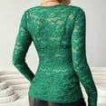 thumbnail image 5 of Ltctricy Women's Lace Mesh Tops Long Sleeve V Neck See Through Floral Embroidery Slim T Shirts Going out Blouses Party Club Outfits, 5 of 7