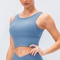 thumbnail image 4 of Womens Reversible Sports Bra Padded Crop Tank Tops Workout Yoga Bra with Removable Pads - Blue-blue-8/L, 4 of 5