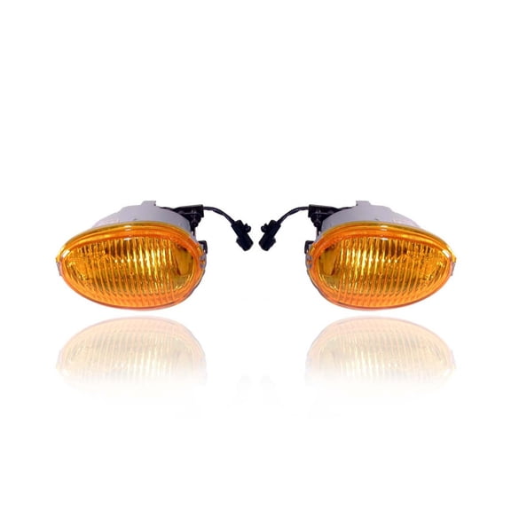 Fog Light Assembly - Compatible/Replacement for '98-99 Hyundai Accent Sedan/Hatchback - Pair, Left Driver Right Passenger Set - 9220222300, 9220122300 - OEM