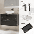 thumbnail image 6 of 30" Wall Mount Single Bathroom Vanity with Vessel Sink, Floating Cabinet Manufactured Wood Top, Faucet, Drain, 6 of 7