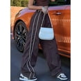 thumbnail image 6 of Womens Parachute Pants Wide Leg Baggy Pants Y2K Elastic Waist Jogger Sweatpants Track Pants Streetwear Coffee Color M, 6 of 8
