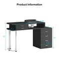 thumbnail image 3 of TABU 53'' Manicure Table,Nail Table for Nail Tech with Storage,Dust Collector,Wrist Pad,Black, 3 of 8