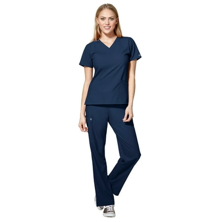

WonderWink W123 Women s Basic V-Neck Top & Drawstring Pant Scrub Set