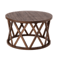 thumbnail image 5 of COZAYH Farmhouse Coffee Table, Rustic Round Coffee Table with X-Motifs Legs, Wood Textured Top, for Boho, French Country Decor, Brown, 5 of 8