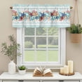 thumbnail image 3 of Ocean Coral Starfish Conch Valances for Windows, Rod Pocket Kitchen Valance Curtains - Soft & Washable Small Window Treatment for Living Room, Bathroom, Beach Marine Life Teal Green 54x18inch, 3 of 9