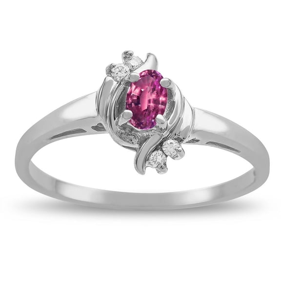 Star K � Small Oval 5x3mm Genuine Pink Tourmaline Bypass Ring