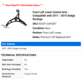 thumbnail image 2 of Front Left Lower Control Arm - Compatible with 2011 - 2015 Dodge Durango - Moog, 2 of 2
