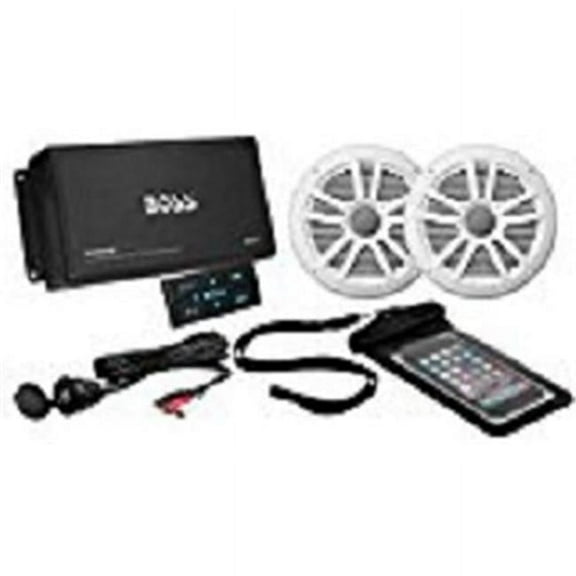 BOSS Audio Systems ASK902B.6 Weatherproof Marine Radio with 6.5” Full Range Speakers Kit (1 Pair)