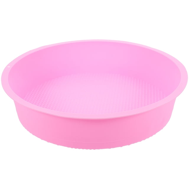 Minkissy Silicone Baking Dish 1Piece Pink 10Inch Round Shape for Easy Demoulding and Cleaning