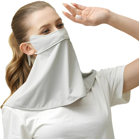 UPF 50+ Women's Face Mask, Breathable Cooling Face Cover, Sun Protection Face Scarf Cover with Adjustable Ear Loops & Nose Breathing Hole, Unisex Summer Neck Gaiter for Outdoor Activities
