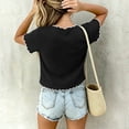 thumbnail image 4 of yillto Short Sleeve Tee for Girls Round Neck Shirts Bow Ruffle Sleeve Summer Cute Tops 3-14 Years, 4 of 7