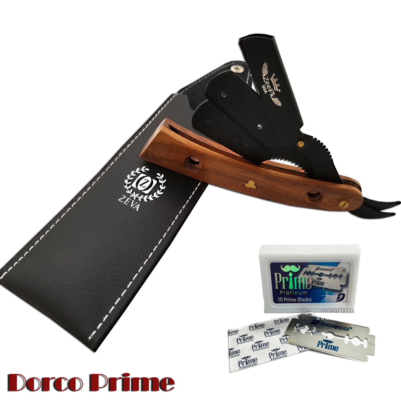 Walmart Straight Razor Steel Straight Razor w/ Wooden Handle USA BARBER SAFETY RAZOR SHAVETTE ...