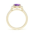 thumbnail image 2 of ANGARA Natural Round 1.7 ct Amethyst Halo Ring with Diamond Accents in 14K Yellow Gold for Women (Size-8mm) | February Birthstone, Anniversary, Jewelry Gift for Women | Natural Amethyst Ring, 2 of 9