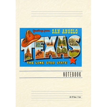 Vintage Lined Notebook Greetings from San Angelo Texas (Paperback)