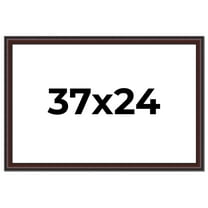 37x24 Frame Brown Round Mahogany Solid Wood Picture Frame | 1.625 Inch Moulding Width | with UV