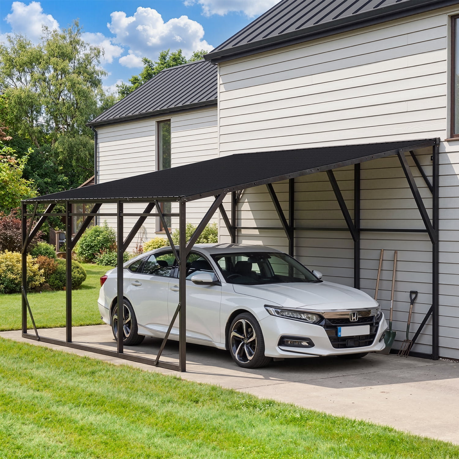 Dateyes 10-Foot by 20-Foot Lean-To Metal Carport