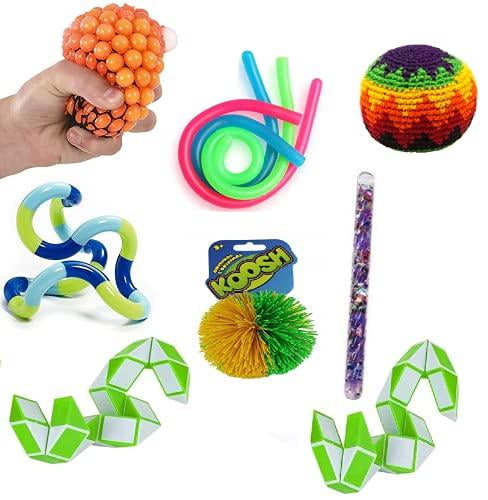 10 Piece Fidget Stress Relief Sensory Hand Dexterity Toys Including ...