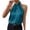 Blue, variant on Women's Satin Halter Neck Blouse Twist Front Sleeveless Elegant Top for Party Office Spring Summer Wear