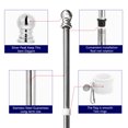 thumbnail image 3 of 6pcs 1.8m Flag Pole Set Stainless Steel Flagpole with Bracket and Buckles, 3 of 6
