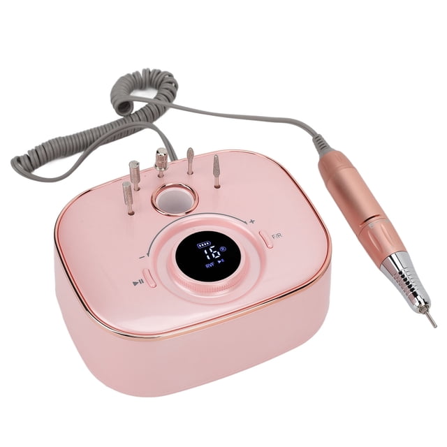 Taladro De Uñas, Taladro De Uñas Eléctrico De Oro Rosa LED De Larga Duración De Bajo Ruido 35000 RPM Para Manicurista Para El Hogar