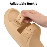 VONMAY Unisex Slides Sandals Thick Sole Pillow Sandals with Adjustable Double Buckle