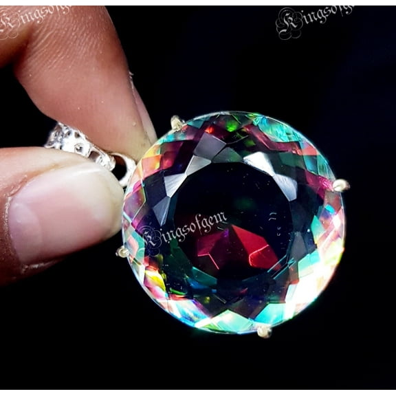 80 Ct Multi Color Mystic Opal 925 GS Silver Solitaire Loose Gemstone Quality Loupe Clean Good Fashion Jewelry & Ring Making Product