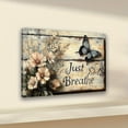 thumbnail image 2 of Rustic "Just Breathe" Inspirational Wall Art with Butterfly & Floral Design - Vintage Wooden Frame Canvas Print for Farmhouse Decor, Perfect for Living Room, Bedroom, 2 of 10