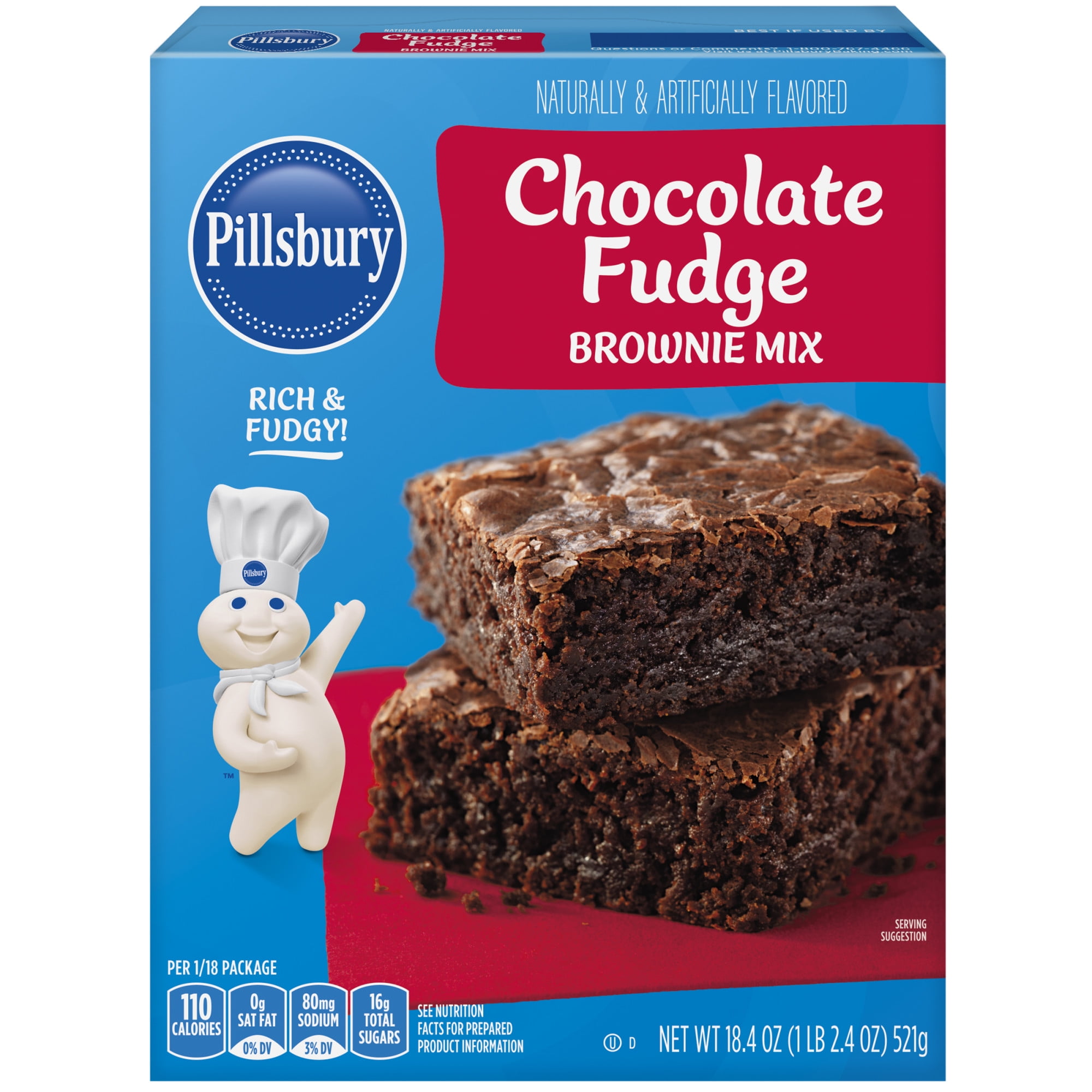Pillsbury Chocolate Fudge Brownie Mix, 18.4 oz Box