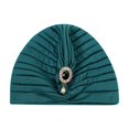thumbnail image 5 of Mikilon Women New Elastic Neck Caps Solid Color Fringe Hats Indian Style Gemstone Decoration Hat, 5 of 5