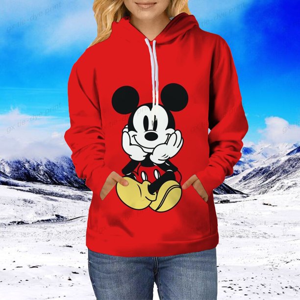 Disney Couple Set Minnie Mouse Women's Clothing Women's Fashion Top Printed Hoodie Women's Mickey Hoodie Children's SweatshirtAdult-M Gao Jinjia LED