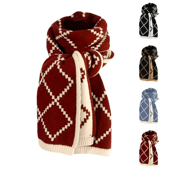 Plaid Scarf for Women Fall Winter Pashmina Scarves Wraps for Cold Weather Warm Large，Women‘s Lattice Double Sided Printing Lengthening Warm Knitted Scarves