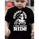 thumbnail image 1 of GOURD DOLL Boys' Motocross-Inspired Cotton T-Shirt - "Forget Toys I Just Wanna Ride" Dirt Bike Graphic, Short Sleeve, Crew Neck in Black - Soft & Durable for All Seasons, 1 of 6