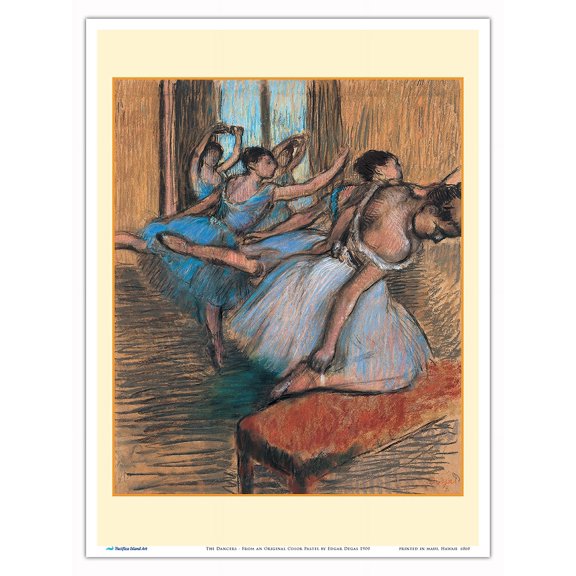 The Dancers - From an Original Color Pastel by Edgar Degas c.1900 - Master Art Print (Unframed) 9in x 12in