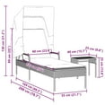 thumbnail image 4 of vidaXL Chaise Longue avec Auvent et Table en Rotin Poly Brun, 4 of 5