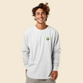 thumbnail image 4 of Dalix Alien Embroidered Cotton Classic Fit Long Sleeve Crewneck Tee Shirt Mens in White XL X-Large, 4 of 5