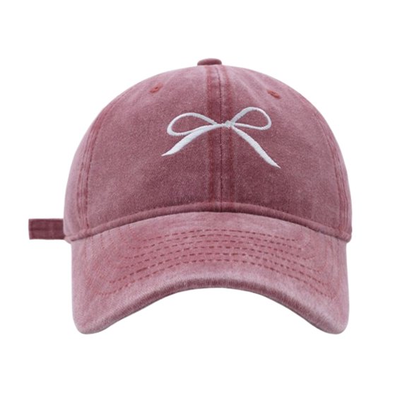 Women Modern Embroidered Bow Baseball Hat For Girls Women Versatile Embroidery Bow Adjustable Hat Cute Bow