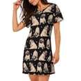thumbnail image 2 of Easygdp French Bulldog Camisón de manga corta para mujer, informal, estampado, 2 of 6