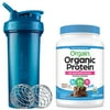 Orgain Organic Vegan Protein & Superfoods Powder, Vanilla Bean (1.12 LB) with BlenderBottle Classic V2 28-Ounce Shaker Bottle for Protein Shakes, White and Bonus Nutrition Basics Whisk Ball