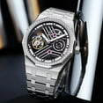 thumbnail image 2 of AESOP Luxury Full Hollow Skeleton Men Tourbillon Mechanical Watch Gradient Manual Wristwatch Super Luminous Sapphire Male Clocks, 2 of 27