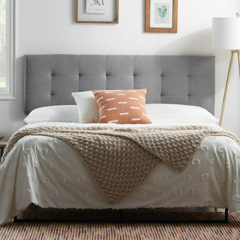 Rest Haven Upholstered Headboard with 4 USB Ports King Gray