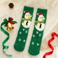 thumbnail image 2 of Arlun 1 Pair Womens Christmas Fuzzy Mid-Calf Socks Comfortable Fluffy Funny Medium Tube Socks Anti- Bottom Cute Santa X-Mas Tree Thick Winter Warm Socks Green One Size, 2 of 3