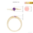 thumbnail image 5 of ANGARA Natural Bar-Set Solitaire Round Amethyst Bypass Ring in 14K Yellow Gold for Women (Size-4mm) | February Birthstone, Birthday, Anniversary, Jewelry Gift for Women | Natural Amethyst Ring, 5 of 9