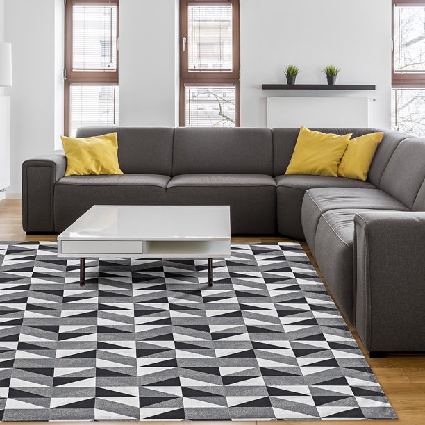Alfombra Jacquard 3,00 mx 2,00 m Antideslizante Sala Geométrica Oficina Dormitorio Deng Xun unisex
