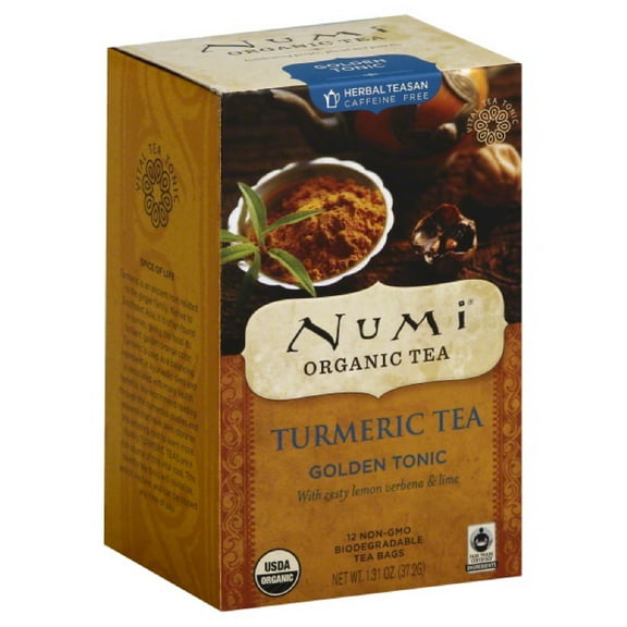 NUMI TEAS TEA TURMERIC GOLDEN TONIC, 12 BG (Pack of 6)