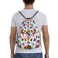 thumbnail image 2 of Bingfone Mexican Bright Style Drawstrings Backpacks Bags For Men Women Gym Drawstrings Bag, 2 of 9